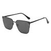 Trendy European & American Large Frame Street Style Polarized Metal Sunglasses for Outdoor Casual Wear