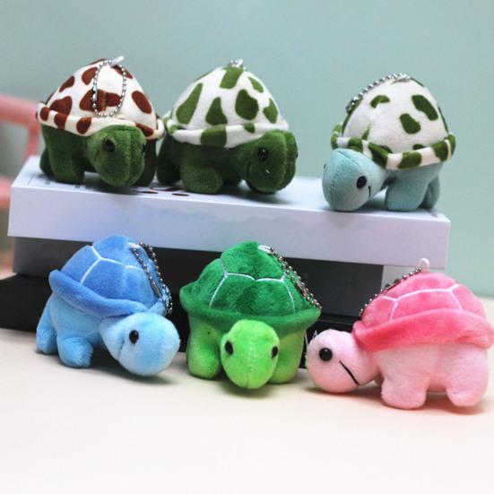 11cm Turtle Plush Pendant PP Cotton Fully Filled Lovely Marine Animal Plushies Ornament Soft Stuffed Animal Purse Keychain Pendant Birthday Gift