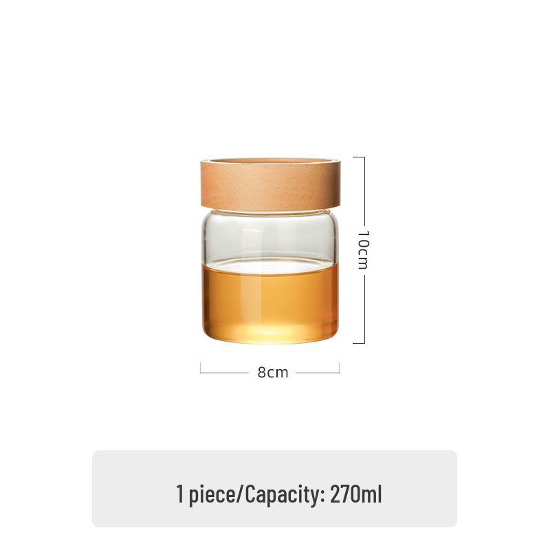 High Borosilicate Threaded Glass Storage Jar for Kitchen Grains and Coffee Beans.