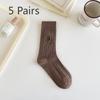 5 Pairs of Female Spring and Summer Sweat Absorbing Twist Letters In The Tube Cotton Pile Socks