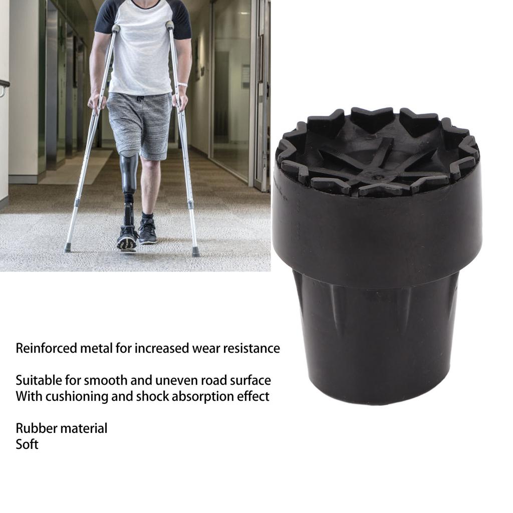 4pcs Rubber Crutch Tip Set Professional Portable Replacement Cane Tip Accessory for Elderly 0.9 Inch