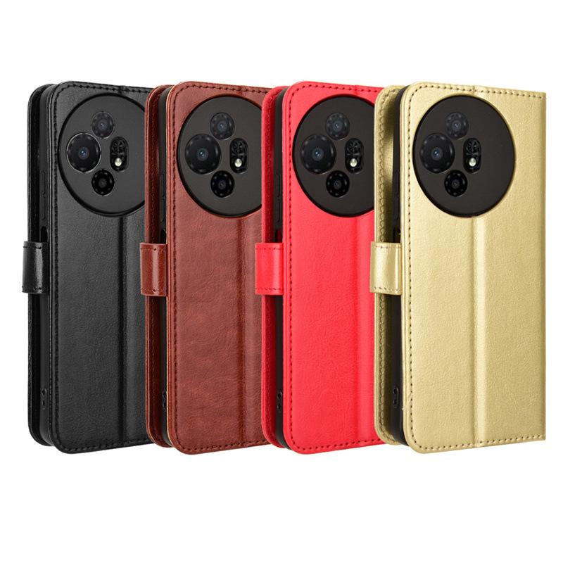 TCL 50 XL 5G Leather Flip Case with Card Holder & Lanyard, Crazy Horse Pattern