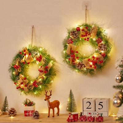3PCS Christmas Decoration Garland Front Door Window Decoration Christmas Wreath Pendant Ornament Navidad New Year Party Supplies