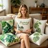 Federa Cuscino con Stampa Floreale, Copricuscino Traspirante per Tutte le Stagioni, Federa Cuscino con Design Botanico Nordico Tropicale, Morbida Custodia Decorativa per Cuscino per Divano Letto Sedia