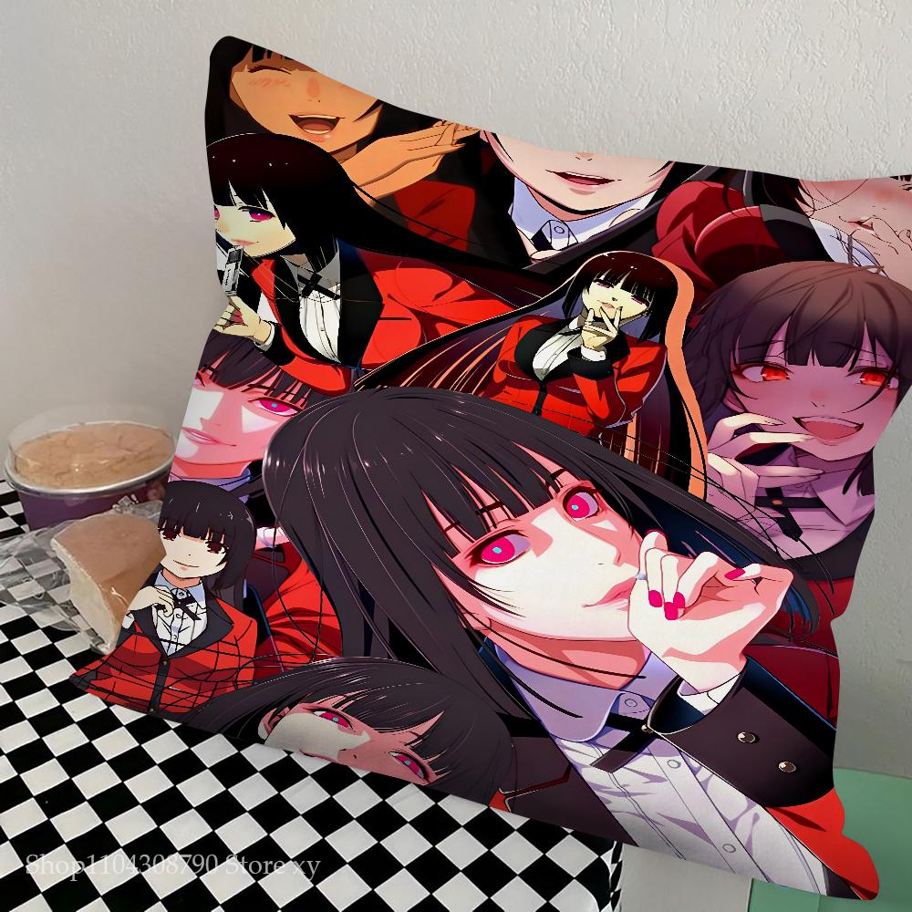 Anime Kakegurui Pillow Case Square Pillow Bedroom Sofa Leisure Comfort Cushion Car Living Room Home Decoration