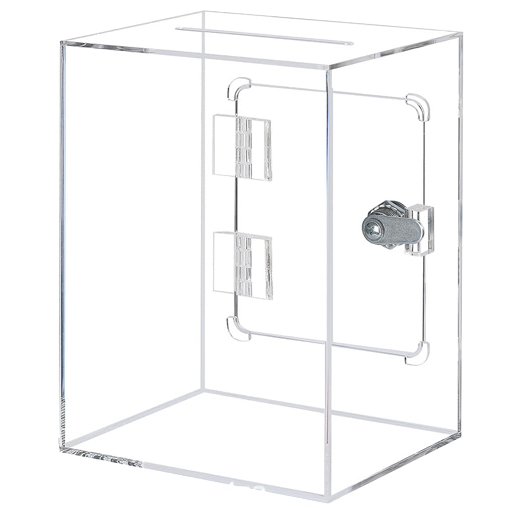 

DOITOOL Коробка для пожертвований с бюллетенями Пожертвования на благотворительность с копилкой Большая Акриловая копилка для денег Замок, Акрил, Большой, Прозрачный, Коробка, Банк, Коробка,