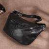 Large Size Men's Top Layer Cowhide Chest Bag, Retro Sports Bag, Genuine Leather, Large Capacity Tree Cream Leather, Single Shoulder Crossbody Bag