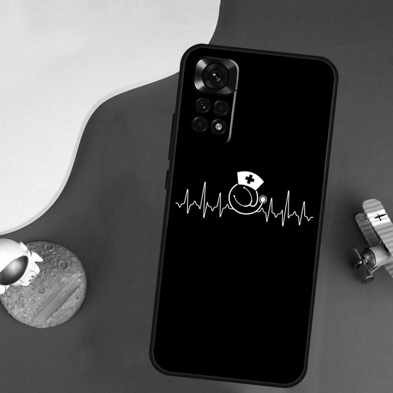 Nurse Heartbeat Case For Xiaomi Redmi Note 13 Pro 14 12 9 10 11 Pro 10S 11S 12S Redmi 14C 13C 10C 12C Cover