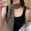 Leopard Print Polka Dot Satin Scarf Boho Multifunction Hair Band Head Wrap Neck Belt Accessories for Women Neckerchief