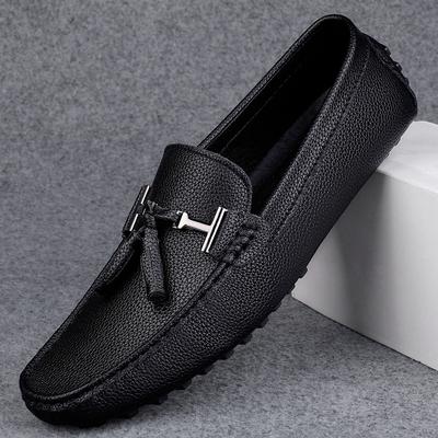 Męskie Mokasyny ze Skóry Naturalnej Biurowe Wsuwane Formalne Buty Weselne Męskie Płaskie Buty Do Jazdy Samochodem Leżące Obuwie