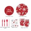 Reindeer Design Christmas Disposable Tableware Color Printed Party Dinnerware Set  Venue Decoration