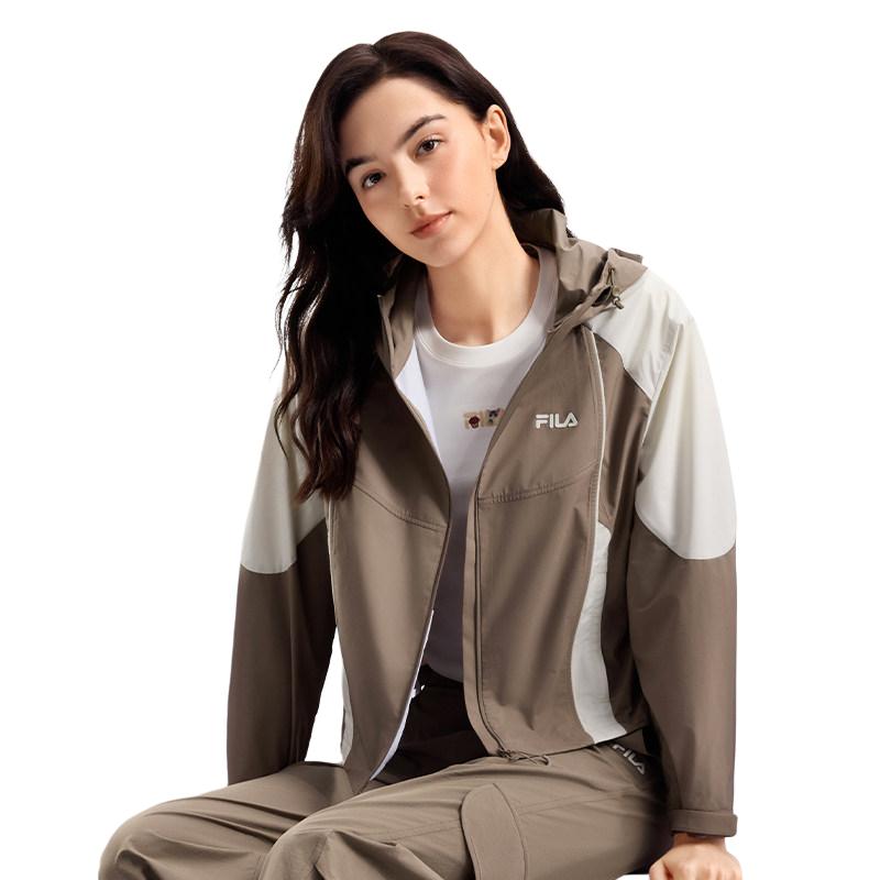FILA Fleece Long Sleeve Hooded Jacket Women jackets F11W629708F-BN