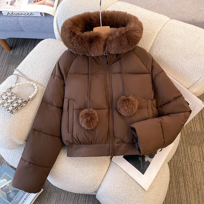 New Winter Down Jacket for Women, Short Style, Thickened Cotton Coat, Plus Velvet Cotton Jacket for Small People