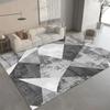 Minimalist Abstract Area Rug Gray White Patchwork Non-Skid Stain Resistant Durable Washable Floor Mat for Home Office
