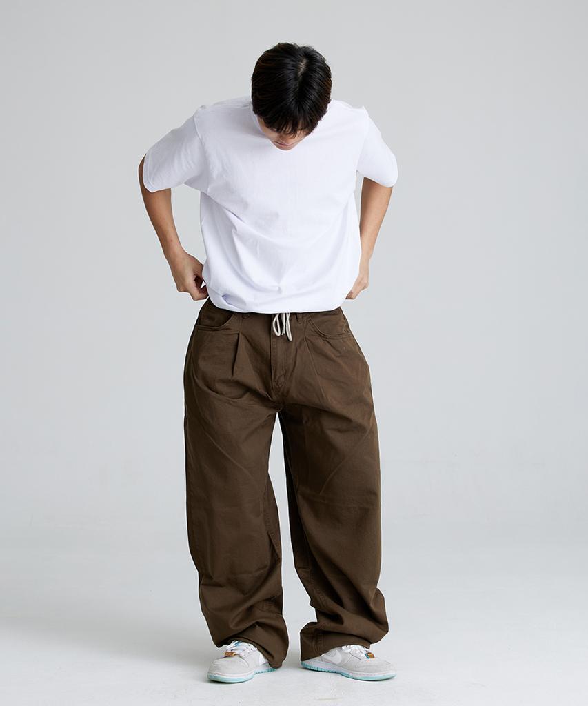 Bieseulaebis Mid 90 Baggy Cotton Pants Dark Khaki