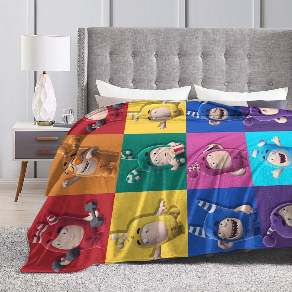 Coperte Oddbods Carino Cartone Animato Aereo Viaggio Flanella Plaid Per Camera Da Letto Morbido Caldo Qualità Copriletto Idea Regalo