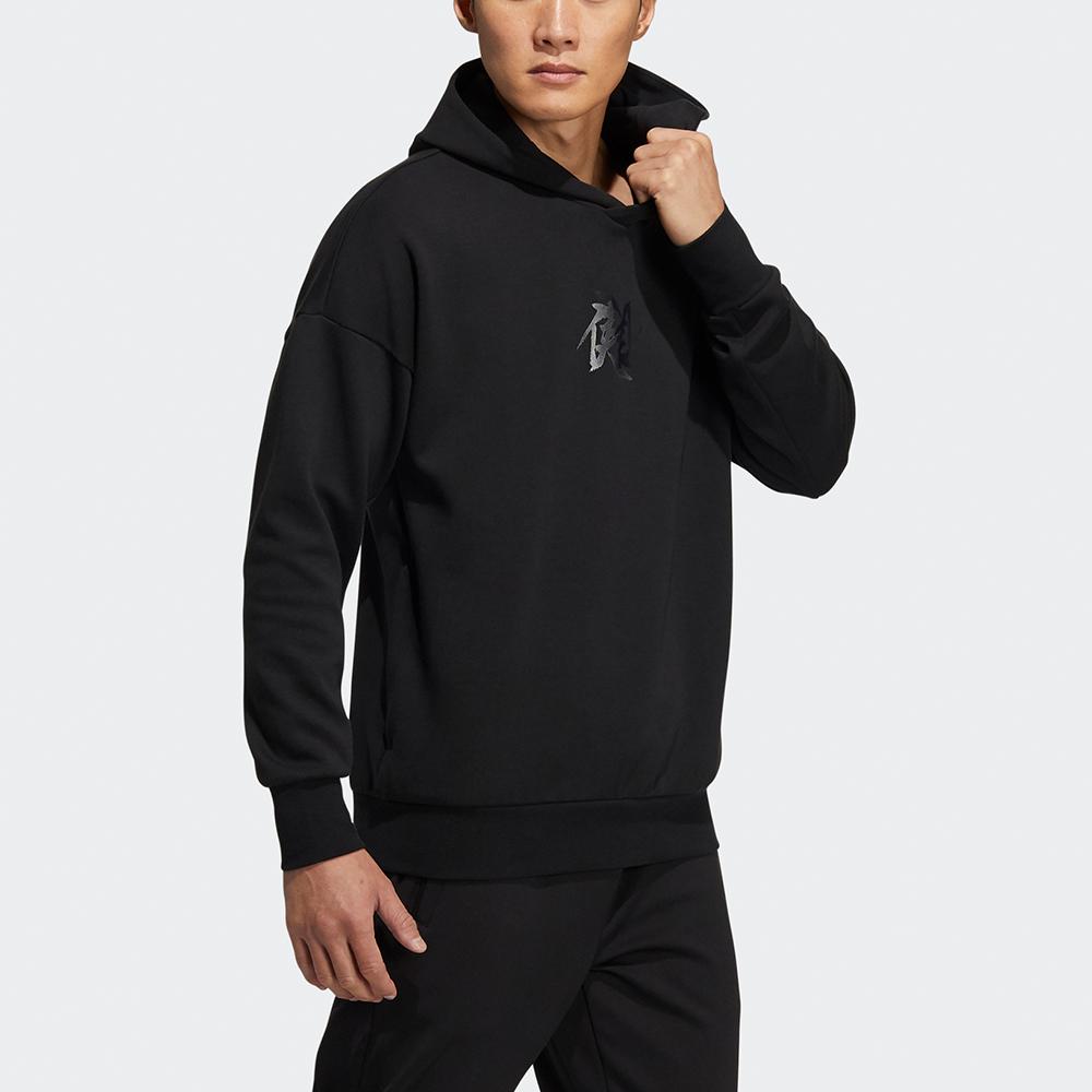Adidas Martial Arts Printed Sports Hoodie Men Tops Black HE5115