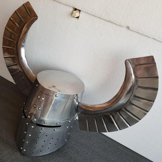 Medieval Templar Fantasy Warrior Helmet Great Horned Knight Helmet for SCA LARP Teutonic Knight Crest Wing Helmet Gift
