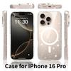 Magnetic Case with Magnet for Magsafe Mag Safe Iphone 17 Air 16 E 15 Plus 14 13 Pro Max 12 11 13Pro 16E 14Pro 16Pro Glitter Clear Cover