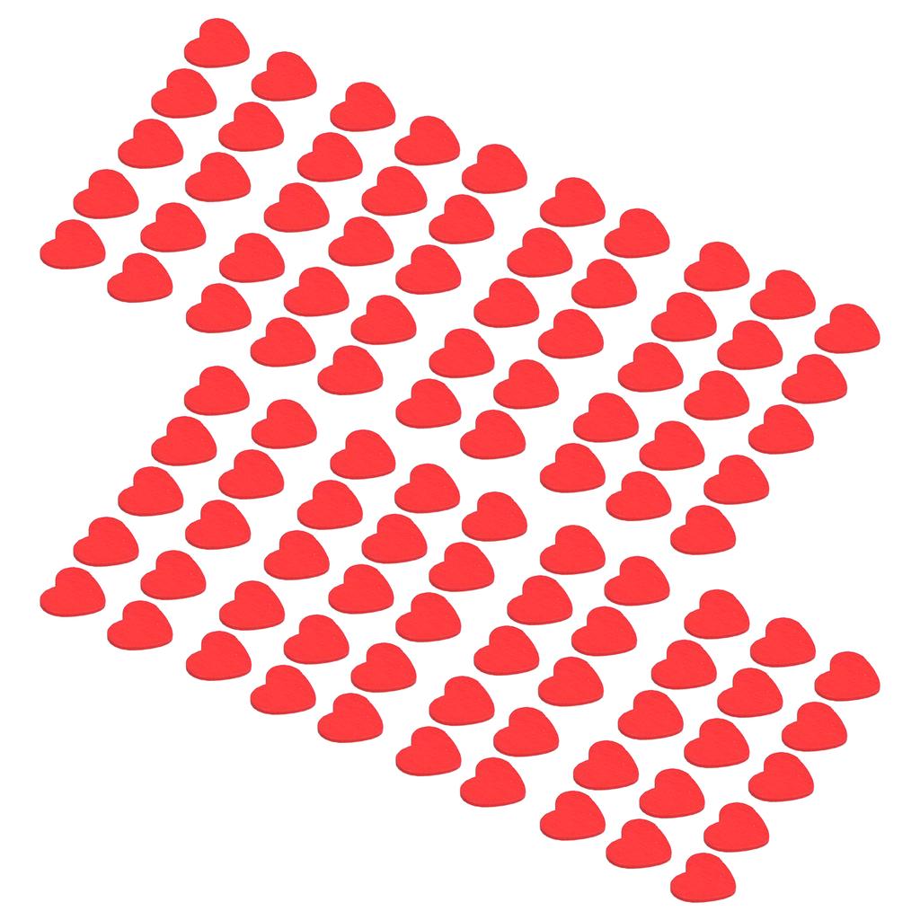 100Pcs Red Wooden HeartShaped Ornament SelfAdhesive DIY Hand Made Home Decoration
