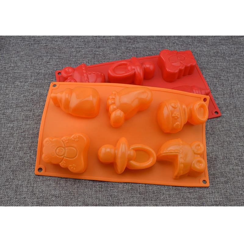 Silicone Mold DIY Jelly Pudding Chocolate Cake Baby Car Foot Bear Bottle Baking Decorating Tools