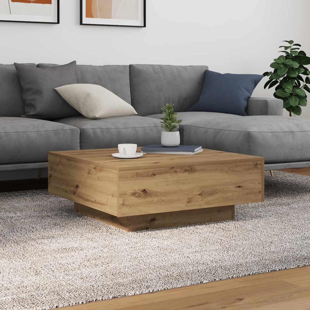 Artisan Oak Coffee Table 80 X 80 X 31 Cm Engineered Wood