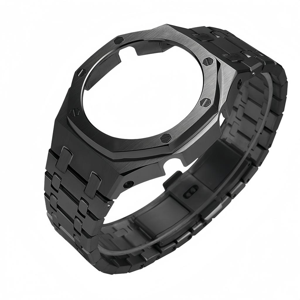 GMA-S2100 Mod-Kit für Casio G-SHOCK GMA S2100 Damen Edelstahl Metallgehäuse Gummi-Uhrenarmband Modifizierte Uhrenarmband-Zubehörteile