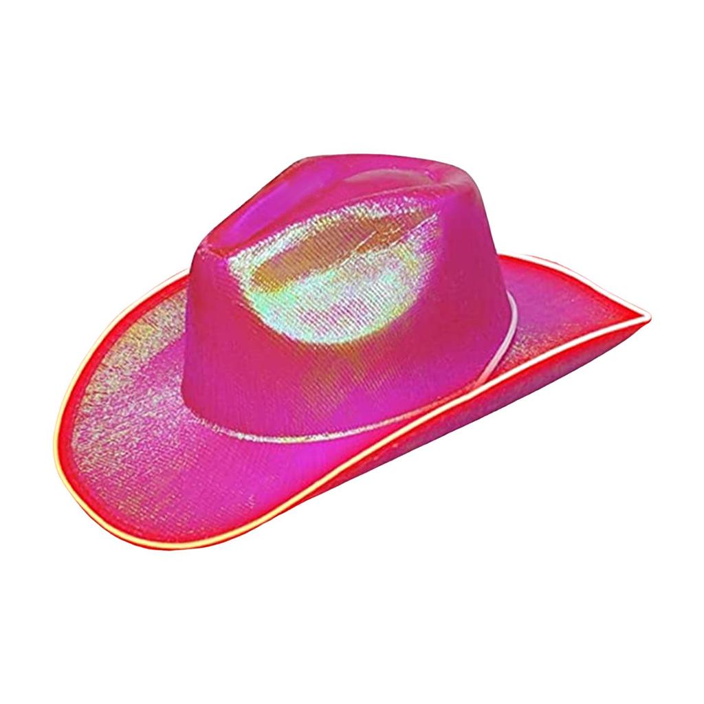 Light up Cowboy Hat Wide Brim Rave Cap Headgear Costume LED Cowboy Hat for Party Role Play Music Festival Concerts Bridal Shower