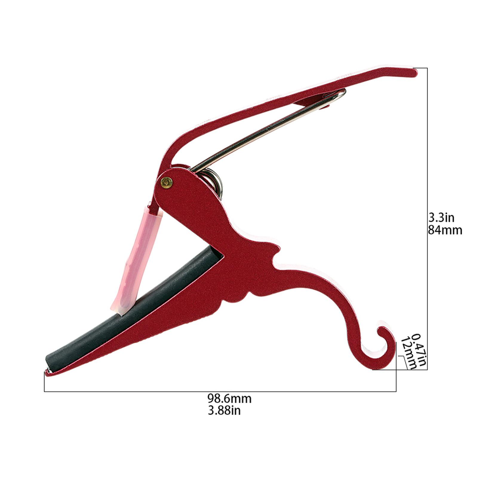 

Guitar Capo Metal Capo Lightweight Portable Clamp Thick Silicone Pad Universal Accessory for Acoustic Guitar Ukulele Electric червоний