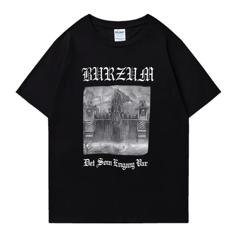 Vintage Hip Hop Burzum Band Printed streetwear Men Women Death rock Heavy metal short sleeve t-shirts Unisex 100% Cotton T shirt