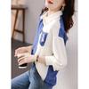Woman Spring Autumn Style Blouses Shirts Lady Casual Long Sleeve Turn-down Collar Patchwork Printed Tops