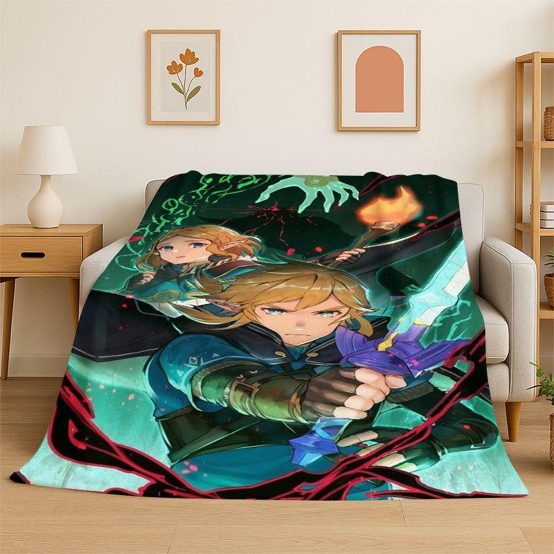 Classic Z-Zelda Cartoon Games Soft Flannel Throw Blanket,Cozy Blanket for Bed,Couch,Sofa,Bedroom,Living Room,Picnic Kids Camping
