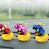 Cool Armed Duck In The Car Interior Decoration Yellow Duck with Helmet for Bike Motor Without Lights Car Accessories