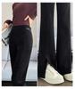 Women's Fleece-Lined Chenille Corduroy Flare Pants with Slits, Autumn/Winter 2024 Style
