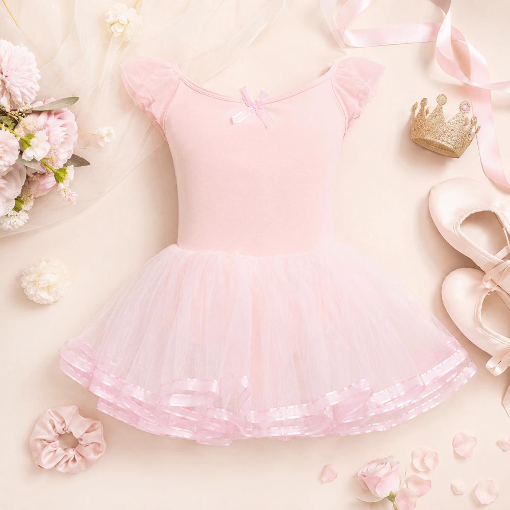 Butterfly Bow Gymnastics Tutu Skirts Breathable Kids Ballet Leotard  Ballet Dancewear