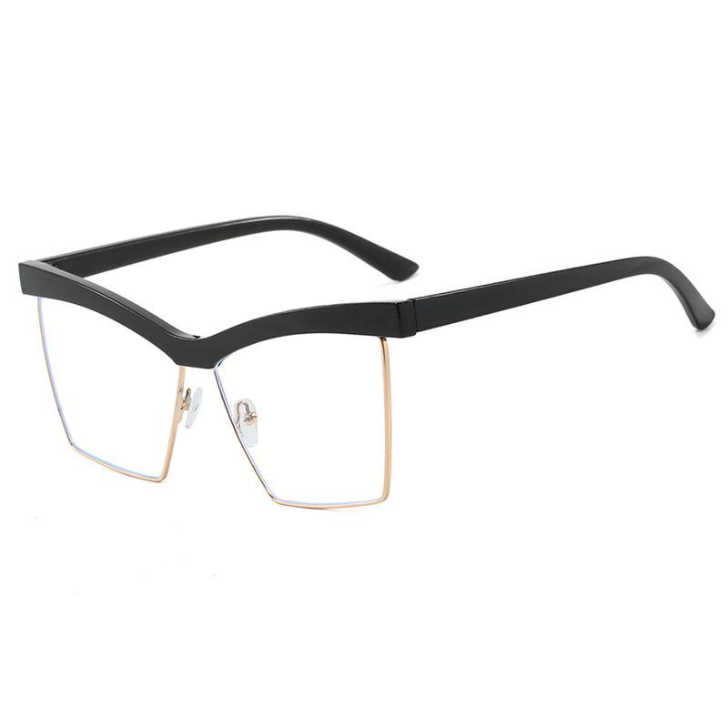 The new cat's eye large frame square flat mirror is fashionable and simple, and the eyebrow frame can be equipped with degree anti-blue glasses.