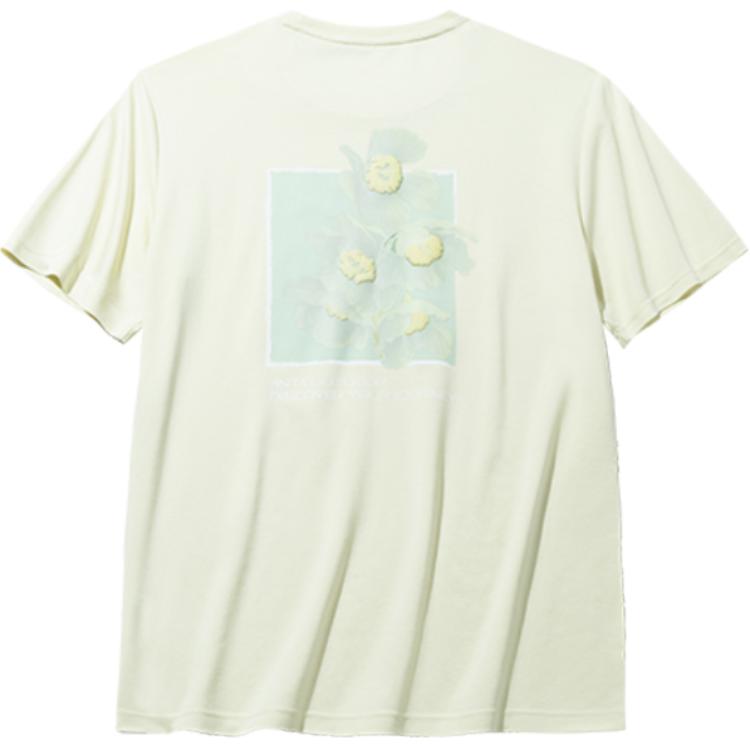 Anta Outdoor Series Printed Letter Round Neck Comfortable Breathable Versatile Short Sleeve T-Shirt Women T-Shirts Champagne Light-Green 162436103-3