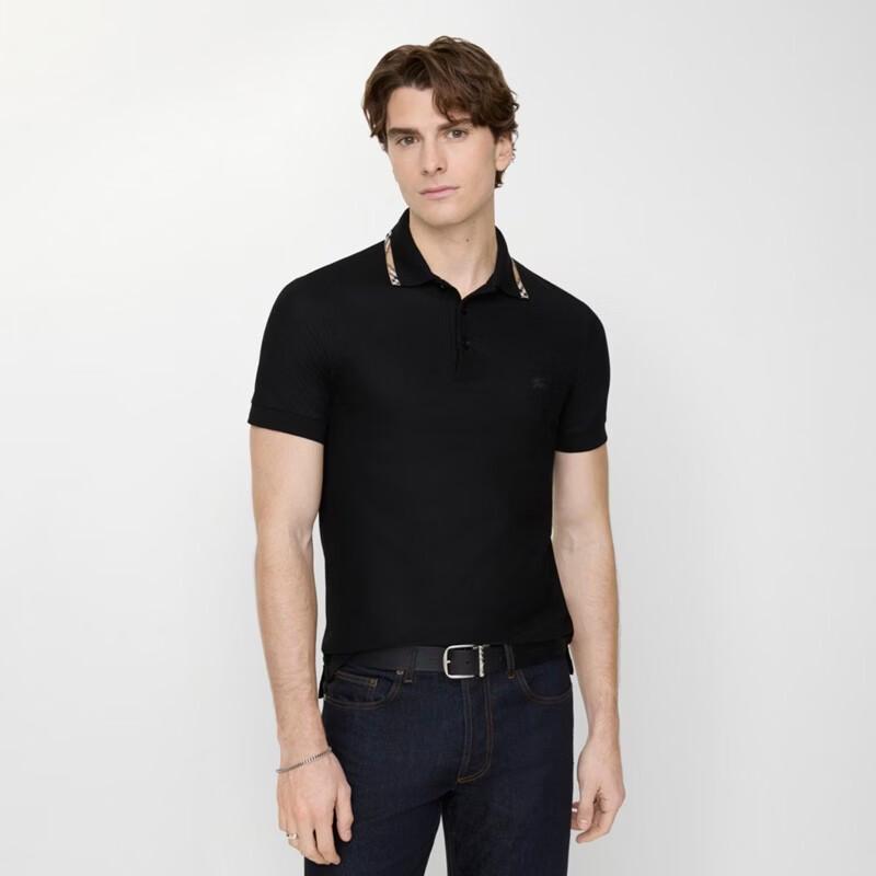 Burberry Men's Check Trim Cotton Polo Shirt