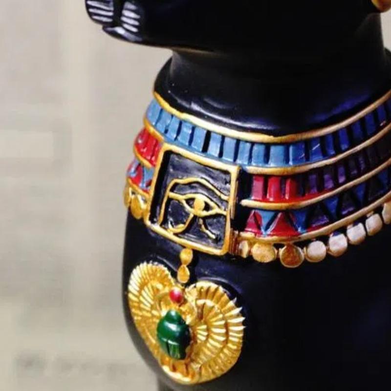 Estilo Egípcio Deusa da Lua Gato Deus Estatueta Resina Colecionável Estátua Decoração de Casa