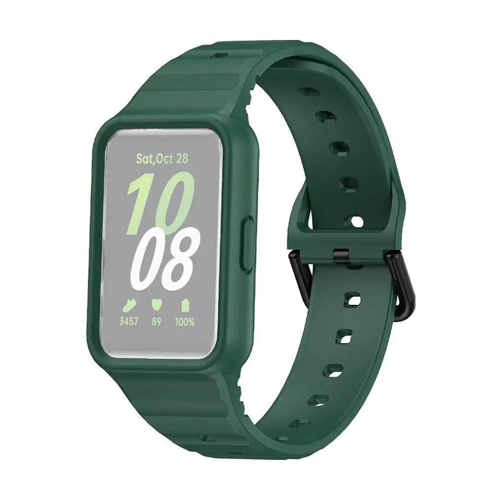 

Силиконовый ремешок для Samsung Galaxy Fit 3 Смарт-часы Браслет Замена ремешков для часов Силиконовый ремешок Fit3 Чехол Аксессуары Ремень For Samasung Fit3 зелёный
