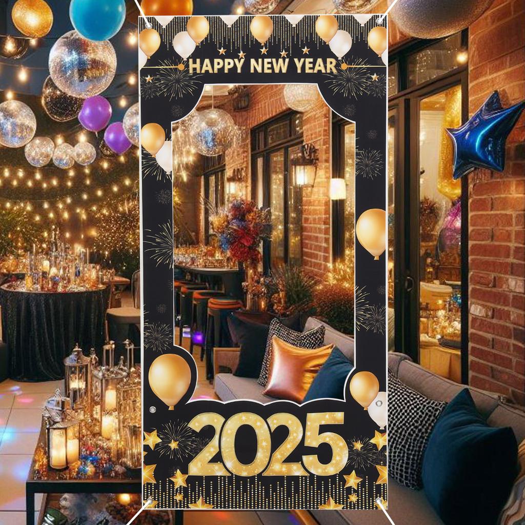 2025 New Year's Day Photo Background Cloth Navidad Natal Noel Santa Backdrop Merry Christmas Decor For Home 2024 New Year 2025