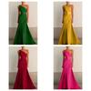 2026 Elegant Cross-Shoulder European & American Light Luxury Slim-Fit Banquet Gown
