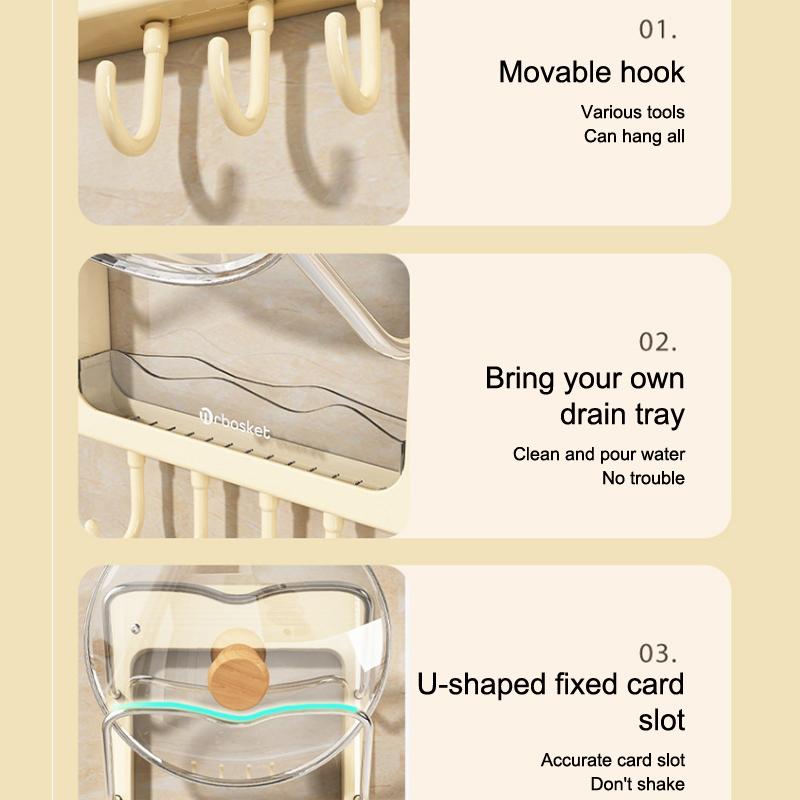 Wall Mounted Hair Dryer Holder Curling Iron Holder Hair Styling Tools Organizer With Shelf Hooks Multi-Functional Storage Rack