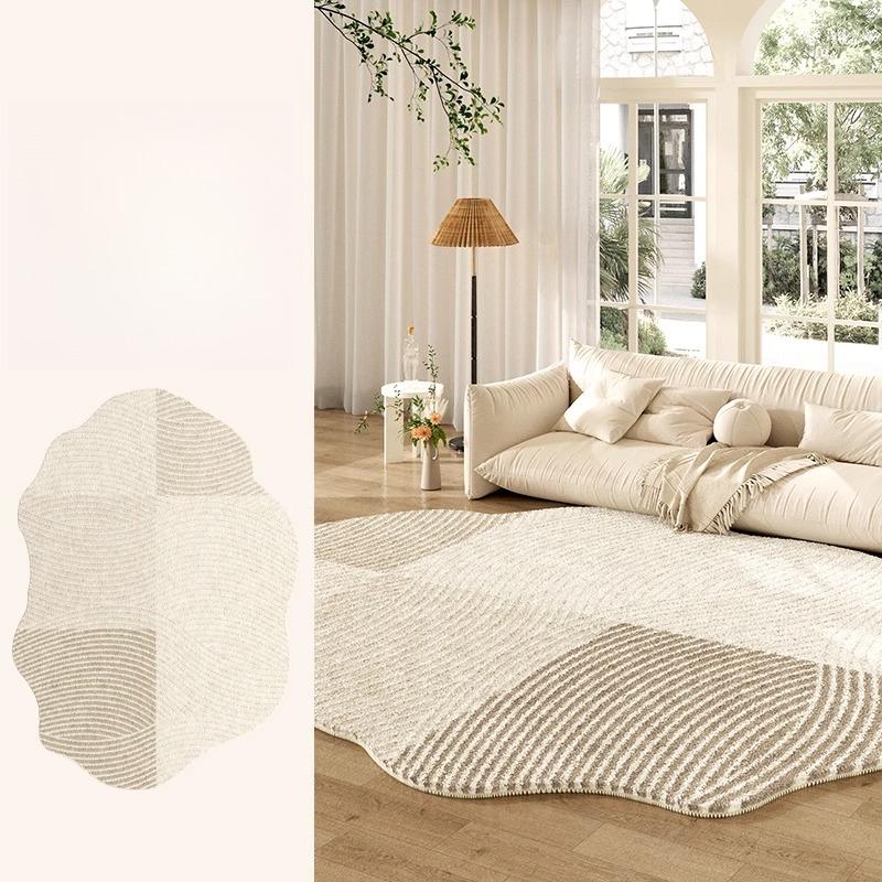 Fluffy Soft Lounge Floor Mat Thickend Plush Bedside Rug Cream Style Bedroom Decor Plush Irregular Shapes Carpets For Living Room