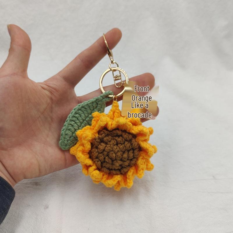 Bright Future Sunflower Crochet Bag Pendant Keychain Gift