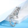 Vintage Rhinestone Cheetah Brooches for Women Unisex Animal Pins Event Party Funny Gifts Backpack Decoration Clothes Accessories