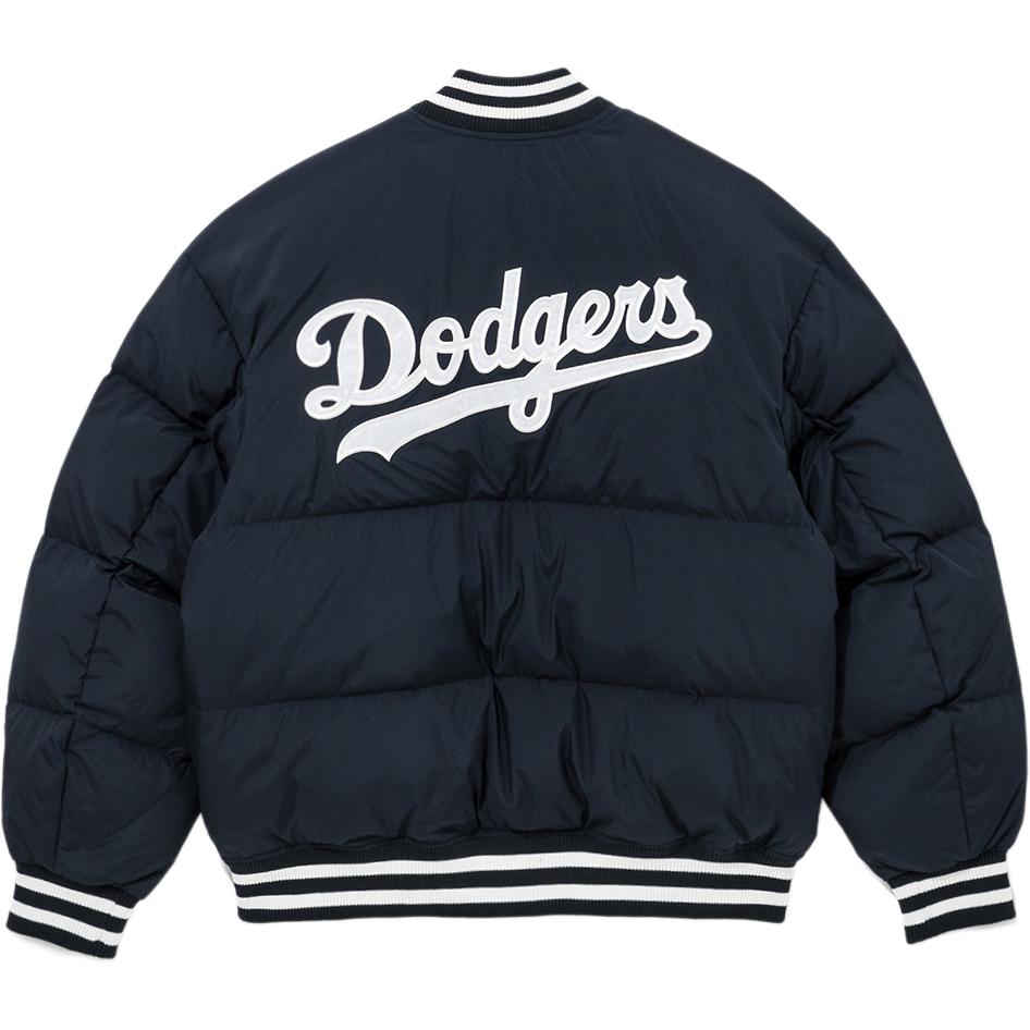 New Era FW24 MLB Los Angeles Dodgers Fitted Zip Simple Versatile Baseball Collar High-Value Loose Down Jacket Unisex outerwear Navy-Blue 14397960