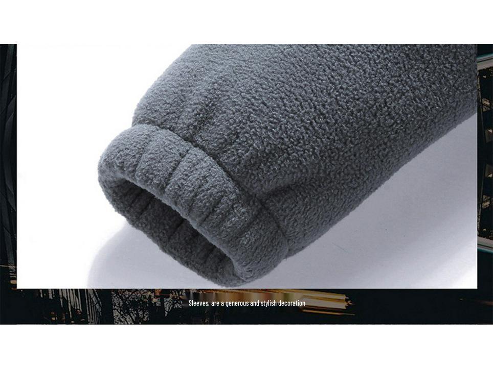 Men's Plus Size Thick Fleece-Lined Lambswool Winter Sweatshirt Jacket