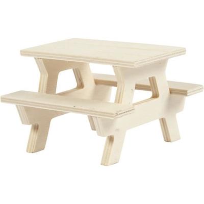 Picnic Bench - Creotime - Wood - 8 X 5.5 X 8 Cm - Indoor - Child