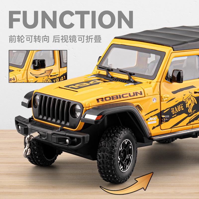 1/24 Large Jeep Wrangler Alloy Car Model Simulation Car Model Off-Road Boy Toy Car Collection Ornament Gifts